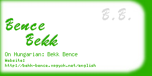 bence bekk business card